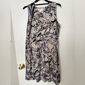 Micheal Kors Purple Paisley Print Dress